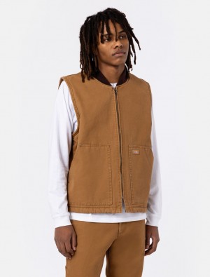 Colete Dickies Duck Canvas Lined Masculino Marrom | 611403700