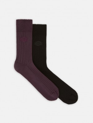 Meias Dickies Rib Masculino Roxo | 624749276