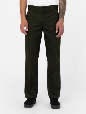 Work Pants Dickies 873 Slim Straight Masculino Verdes | 981466878